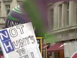 Public Sector Workers Marching Through London News Clip