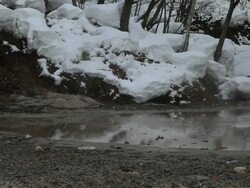 MS PAN Mud volcano beside Lake Akan in Akan National Park / Teshikaga, Japan Stock Footage