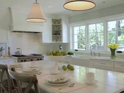 MS PAN Shot of kitchen in stylish home / Lake Oswego, Oregon, United States Stock Footage