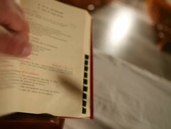 Reading Bible at church Stock Footage