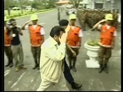 PHILIPPINES: MAYON VOLCANO ERUPTION: ESTRADA VISIT (V) News Clip