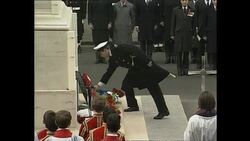 Queen Elizabeth II lays a wreath at the Cenotaph on Remembrance Day 1991 News Clip