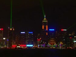 Tilt Down Shot Symphony of Lights Hong Kong Kwangtung China Stock Footage