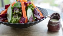 HD:Salad with cream sauce Stock Footage