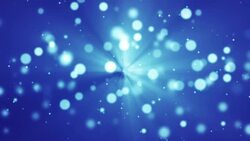 Light rays with glitter particles bokeh blue background Stock Footage