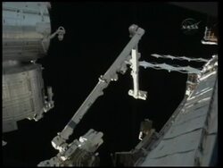WRAP Two astronauts on spacewalk; briefing News Clip