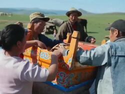 MS Nomads moving camp / Central-south Mongolia, Mongolia Stock Footage