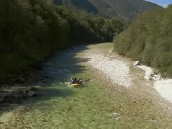 HD: Rafters Paddling Down The River Stock Footage