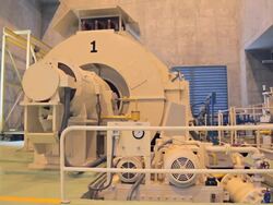 Dolly:Electricity generator in power plant. Stock Footage