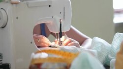 dressmaker sewing machine Stock Footage