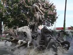 Catania, Piazza Papa Giovanni, fountain of the rape of Proserpine Stock Footage