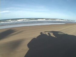 POV, FISH EYE, Brazil, Ceara, Fortaleza, Beach buggy driving on beach Stock Footage