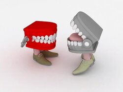 (Loop) Chattering Teeth Conversing Stock Footage