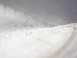 Woodworking sawing wood with handsaw Stock Footage