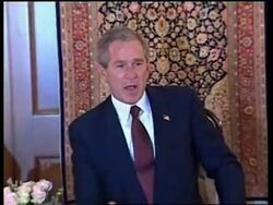 WRAP Bush arrives, de Hoop Scheffer, protest News Clip