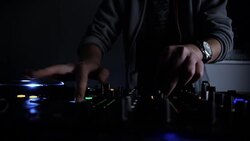 Dj at the party. Close up Stock Footage