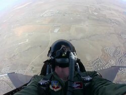 WS F-16 fighter jet cockpit during flight, Colorado, USA Stock Footage