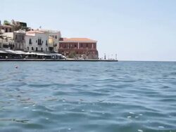 WS, Venetian harbor of Chania, Crete, Greece Stock Footage