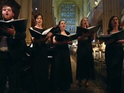 100 People Attend A Banquet In Bath Abbey Stock Footage