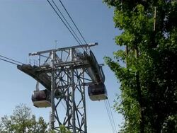 MS View of Aerial cable car / Koblenz, Rhineland-Palatinate, Germany Stock Footage
