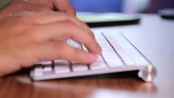 HD: hand using keyboard. Stock Footage