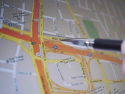 Plan a route on the map Stock Footage