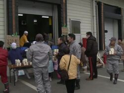 Aftermath of tsunami after magnitude 9 Tohoku earthquake, north east Japan, March 2011. Stock Footage