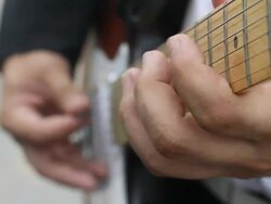 Playing guitar Stock Footage