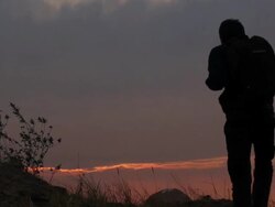 tourists on the mountain (-Ãˆ-Â‚-Â«-+-Â¸-Ãˆ -+-Â¶ -Â¶-+-Â«-Â¶) Stock Footage