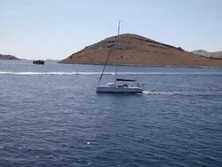 A sailnig boats near the Zut island, Kornati National Park Stock Footage