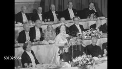 Queen Mother Elizabeth of Britain gives speech at Charter Day Dinner at Columbia University News Clip