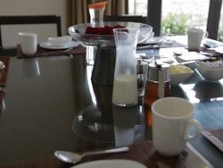 MS DS Luxury breakfast set / New Delhi, India Stock Footage