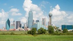 Dallas, Texas, USA, city skyline, time-lapse Stock Footage