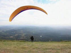 WS Para glider flying departure / Belo Horizonte, Minas Gerais, Brazil Stock Footage