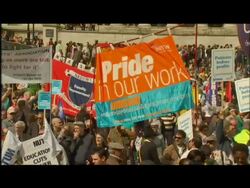 Campaigners Protesting in Support of Public Services News Clip