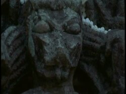 Zoom in to CU of Hindu statue, Bandhavgarh National Park, India Stock Footage