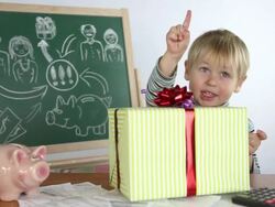 little boy and a successful business plan Stock Footage