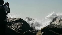 Slow Motion of Ocean Water Slash and Wave Stock Footage