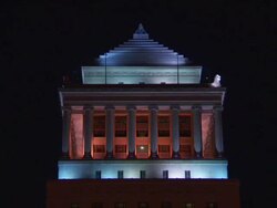MS Top part of St Louis Old Courthouse at night / St Louis, Missouri, United States Stock Footage