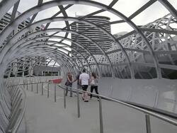 WS TU Pedestrians on webb bridge / Melbourne, Victoria, Australia   Stock Footage