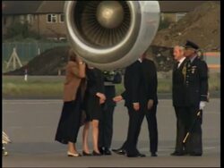 UK: RAF NORTHOLT: PRINCE CHARLES RETURNS WITH BODY OF PRINCESS DIANA News Clip