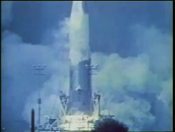 1960s missile blasting off in cloud of smoke / Cold War / documentary Stock Footage