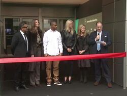 Victor Cruz at Victor Cruz of the Super Bowl Champion New York Giants Kicks Off Mercedes-Benz Fashion Week 2012 on 02/08/2012 in New York Stock Footage