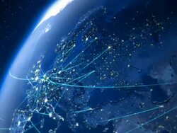 Global communications. Europe. Stock Footage