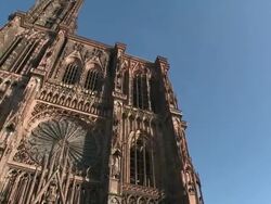 MS DS   View of  cathedral munster / Strasbourg, Alsace, France Stock Footage