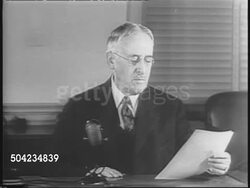 Henry L Stimson Speaks About Averted Rail Strike News Clip