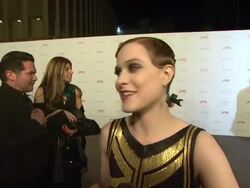 INTERVIEW: Evan Rachel Wood on why she wanted to attend the LACMA Art + Film Gala at the LACMA Hosts Inaugural Art + Film Gala Honoring Clint Eastwood And John Baldessari Presented By GUCCI at Los Angeles CA.  Stock Footage