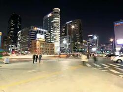 WS T/L View of Cityscape at Gwanghwamun Square Area in Downtown /  South Korea Stock Footage