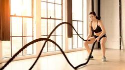 Athletic Woman Workout gym Slow-Motion Stock Footage