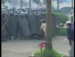 South Korea - Police raid on university campus Instructional Video